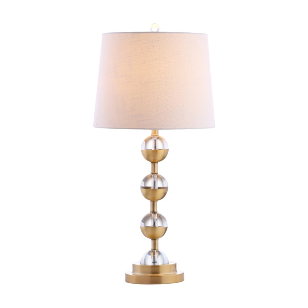 Set of Two 28" Gold Round Bedside Lamps With Drum Shades — view 4