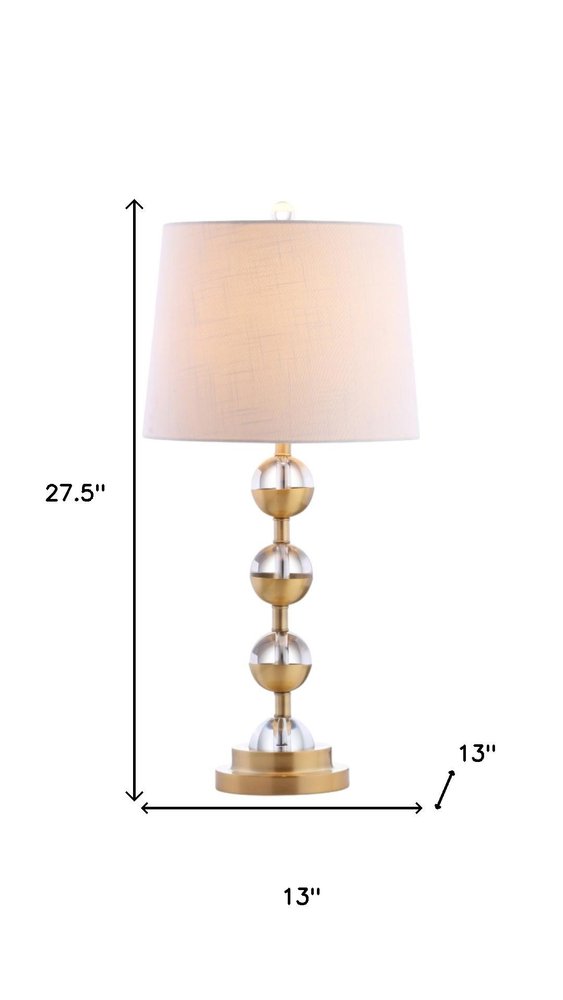 Set of Two 28" Gold Round Bedside Lamps With Drum Shades — view 6