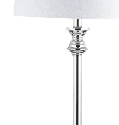 Set of Two 33" Silver Table Lamps With Drum Shades