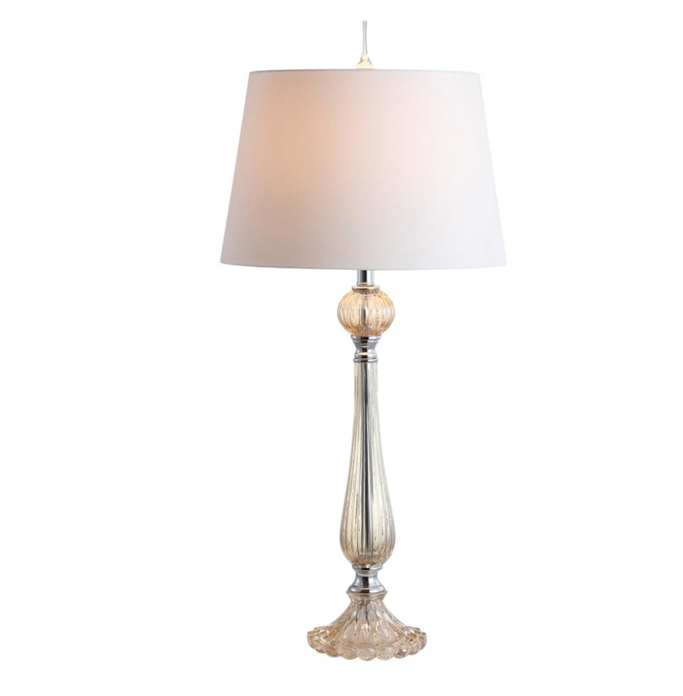 Set of Two 33" Champagne Novelty Table Lamps With Globe Shades — view 7