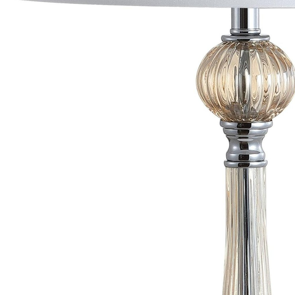 Set of Two 33" Champagne Novelty Table Lamps With Globe Shades — view 4
