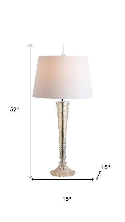 Set of Two 32" Champagne Urn Buffet Lamps With Globe Shades