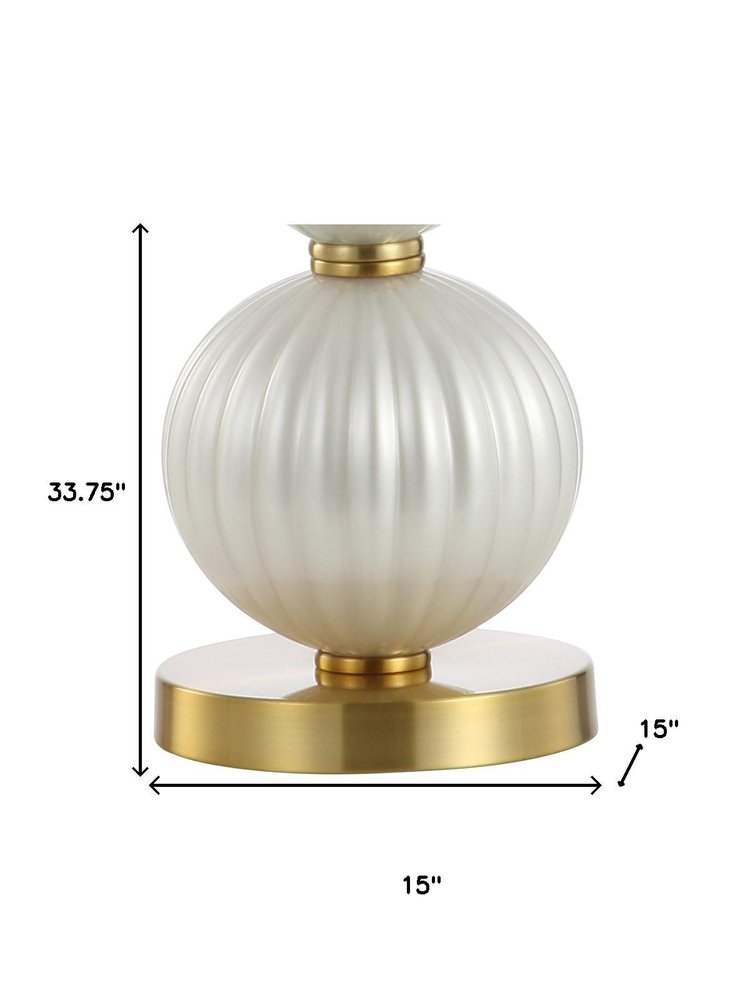 34" Gold Novelty Table Lamp With Globe Shade — view 5