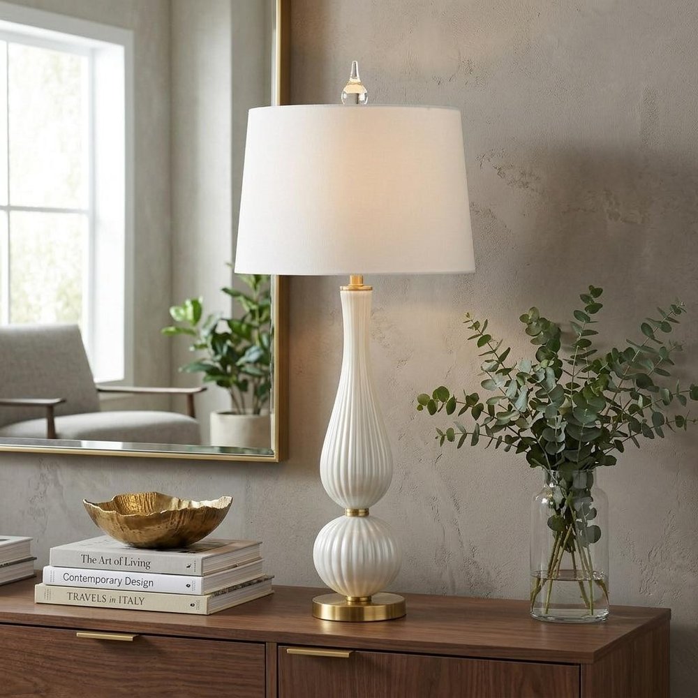 34" Gold Novelty Table Lamp With Globe Shade — view 7