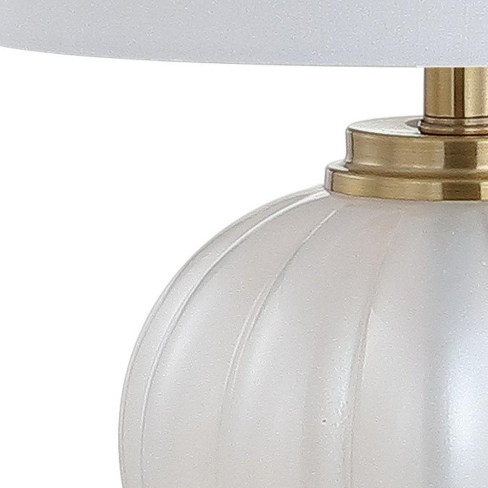 18" Clear Novelty Bedside Lamp With Drum Shade HomeRoots