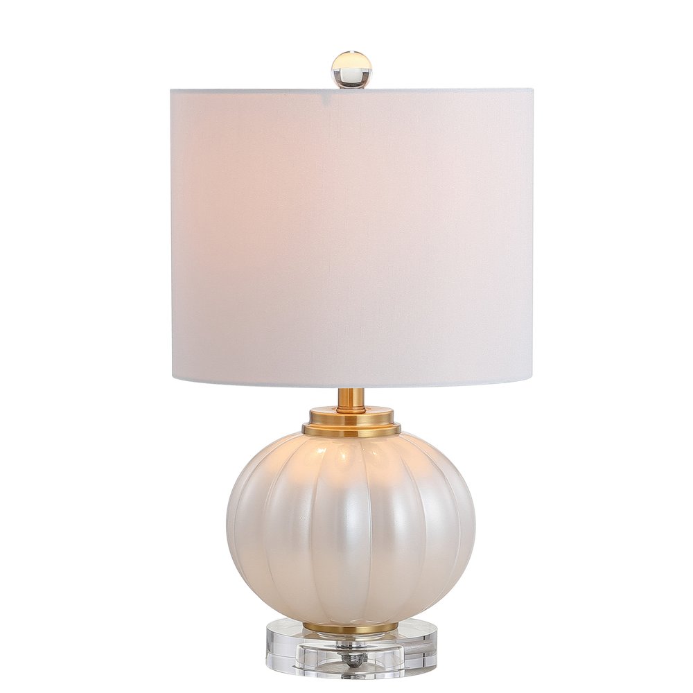 18" Clear Novelty Bedside Lamp With Drum Shade HomeRoots