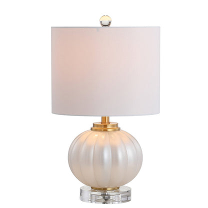 18" Clear Novelty Bedside Lamp With Drum Shade HomeRoots