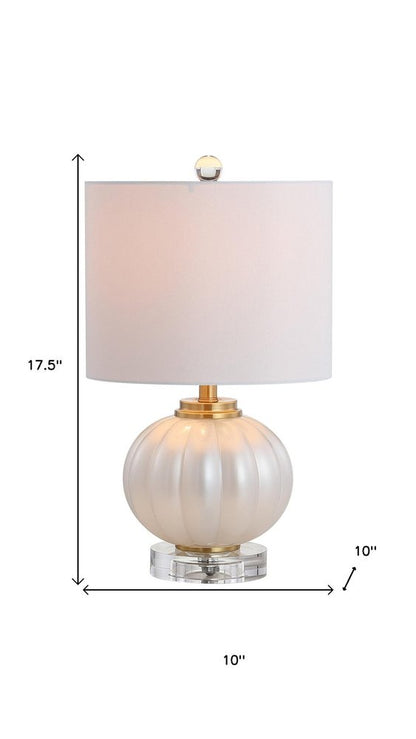 18" Clear Novelty Bedside Lamp With Drum Shade HomeRoots