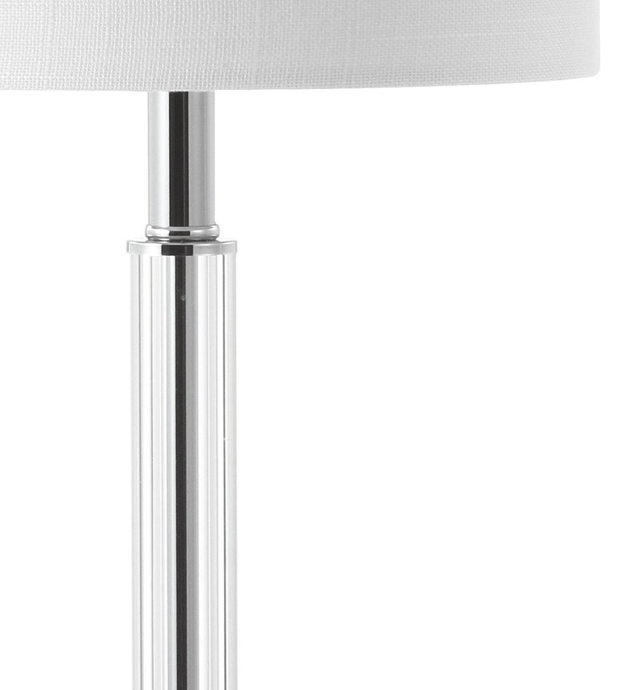 Set of Two 20" Clear Table Lamps With Drum Shades — view 2
