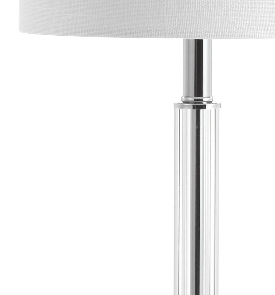 Set of Two 20" Clear Table Lamps With Drum Shades — view 1