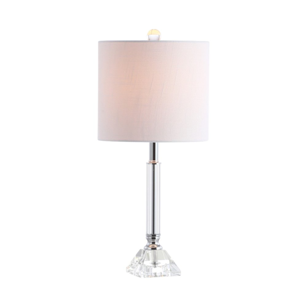 Set of Two 20" Clear Table Lamps With Drum Shades — view 4