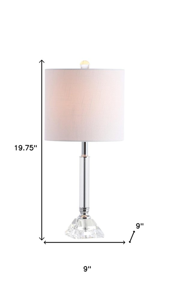Set of Two 20" Clear Table Lamps With Drum Shades — view 5