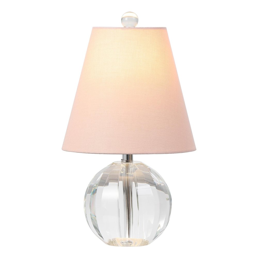 16" Clear Globe Bedside Lamp With Empire Shade HomeRoots