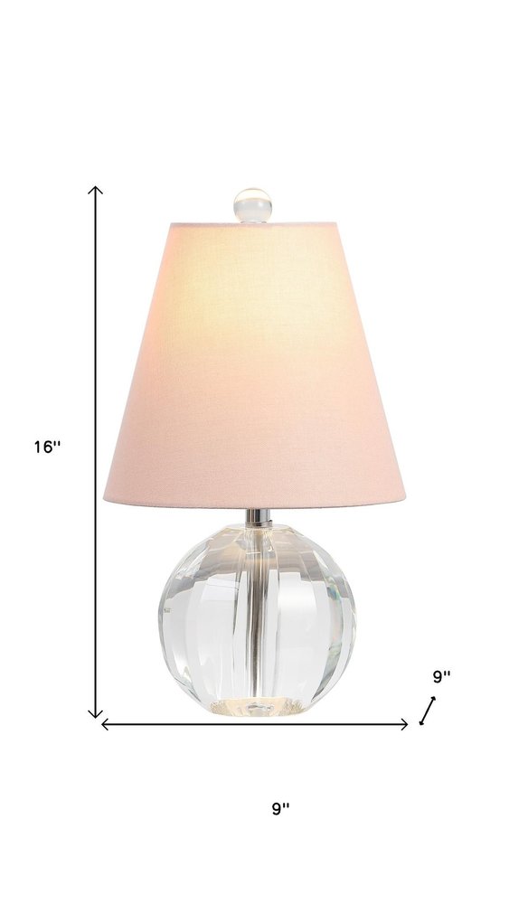 16" Clear Globe Bedside Lamp With Empire Shade HomeRoots