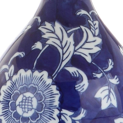 27" Blue Gold And White Novelty Table Lamp With Drum Shade