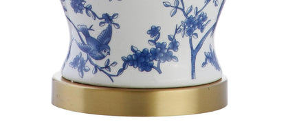 22" Blue Gold And White Urn Table Lamp With Empire Shade HomeRoots