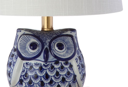 16" Blue Gold And White Novelty Table Lamp With Empire Shade HomeRoots
