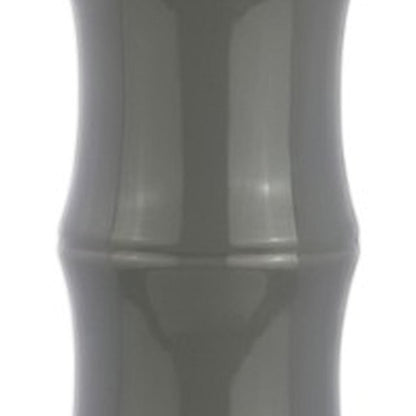 27" Gray And Clear Gourd Bedside Lamp With Drum Shade