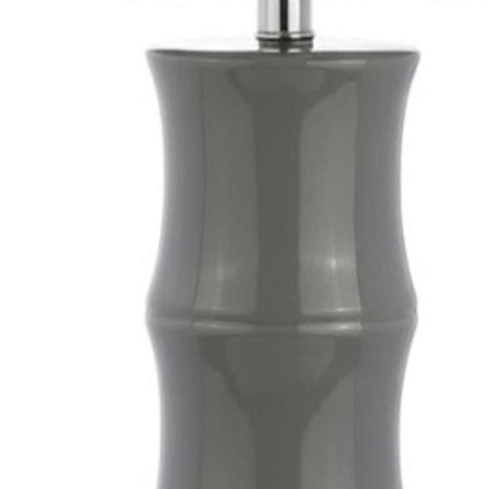 27" Gray And Clear Gourd Bedside Lamp With Drum Shade — view 4