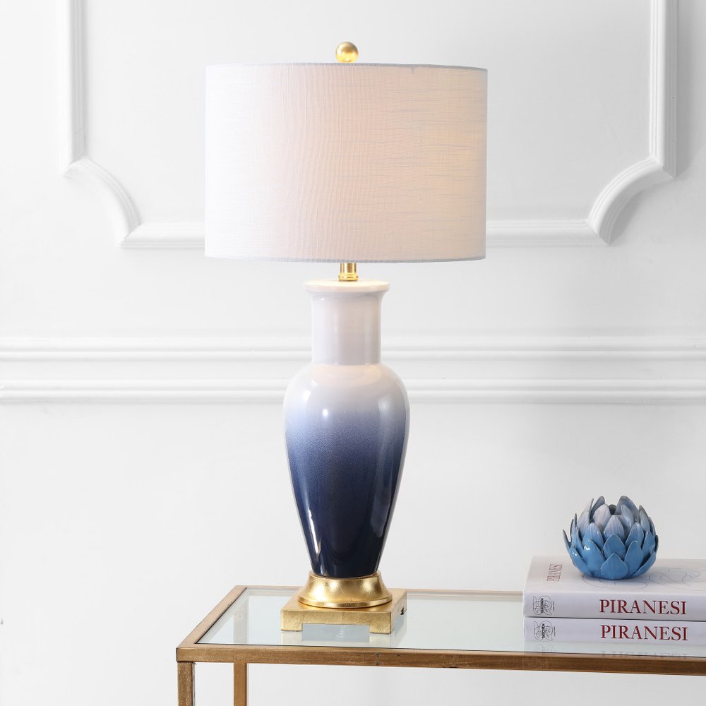 32" Gold Novelty Table Lamp With Drum Shade — view 1