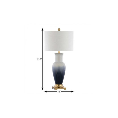 32" Gold Novelty Table Lamp With Drum Shade
