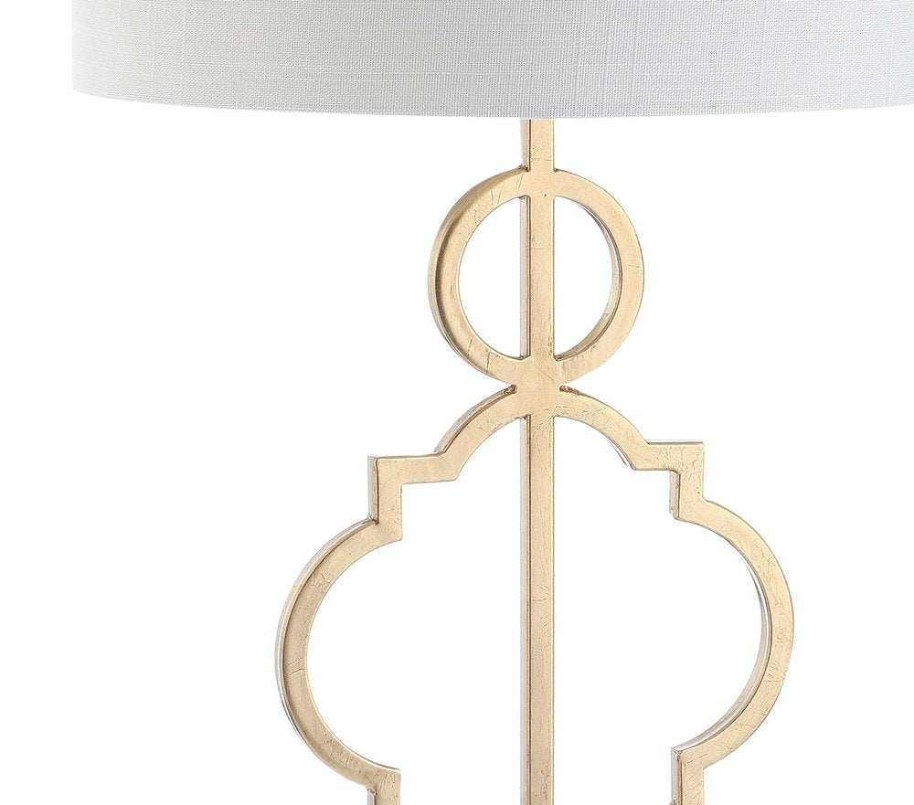 31" White Novelty Table Lamp With Drum Shade — view 2