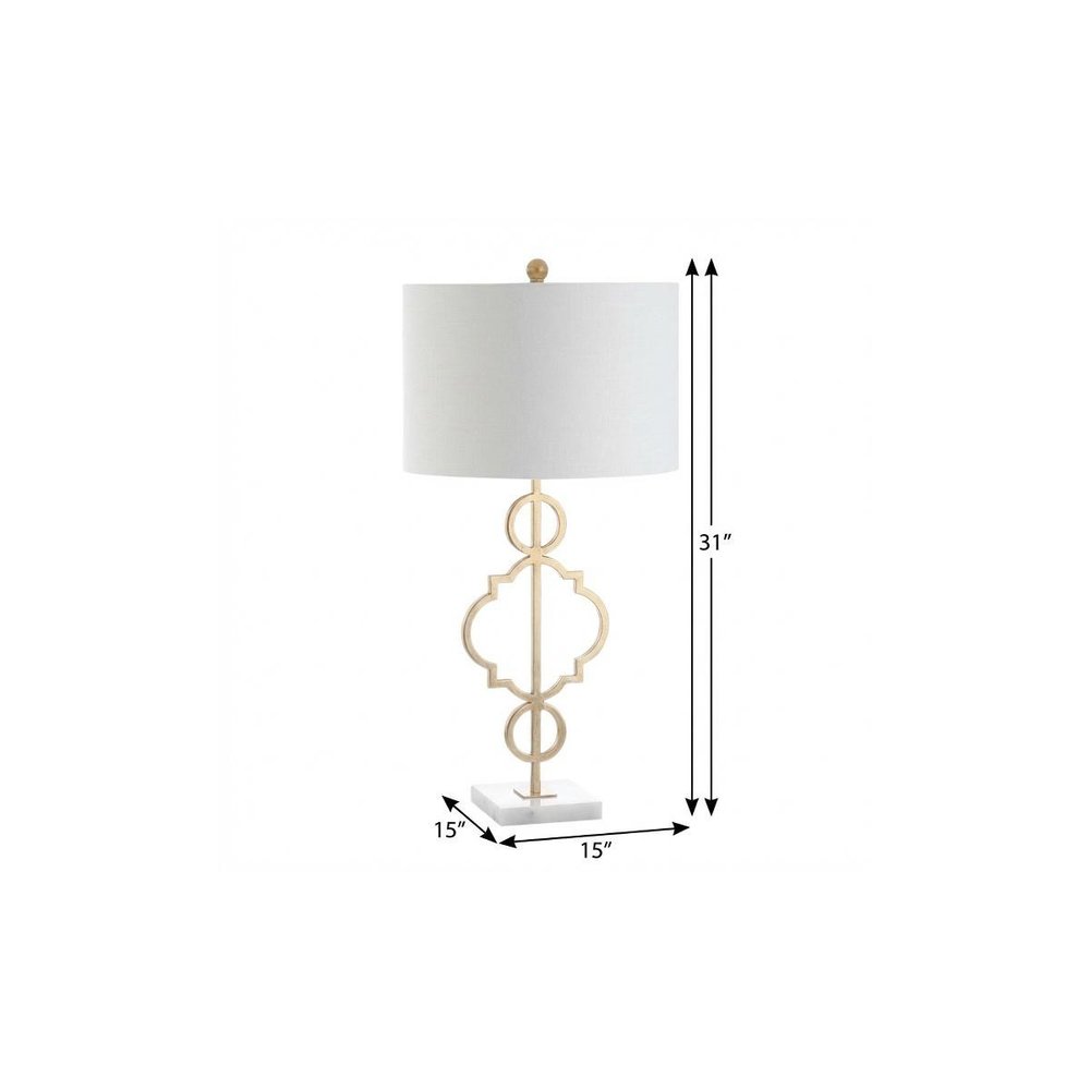 31" White Novelty Table Lamp With Drum Shade — view 7