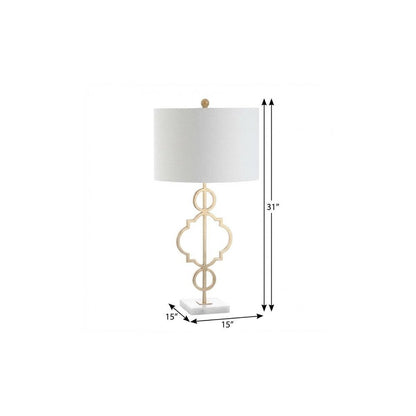 31" White Novelty Table Lamp With Drum Shade