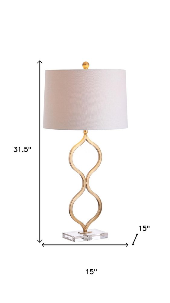 32" Clear Novelty Table Lamp With Drum Shade HomeRoots