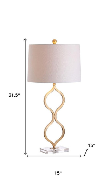 32" Clear Novelty Table Lamp With Drum Shade HomeRoots
