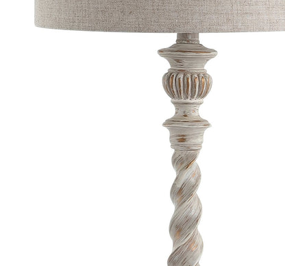 33" White Table Lamp With Drum Shade HomeRoots