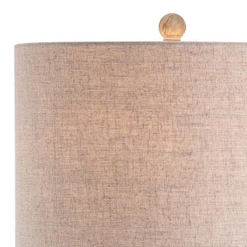33" White Table Lamp With Drum Shade HomeRoots