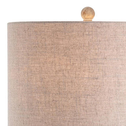 33" White Table Lamp With Drum Shade HomeRoots