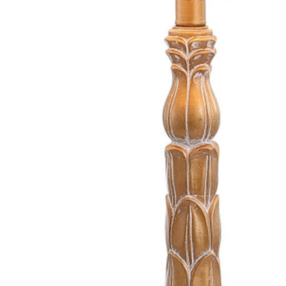 29" Antiqued Gold Table Lamp With Drum Shade
