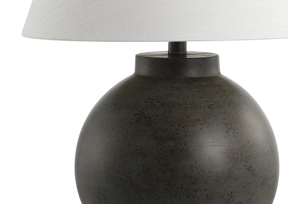 26" Dark Gray Novelty Table Lamp With Drum Shade HomeRoots