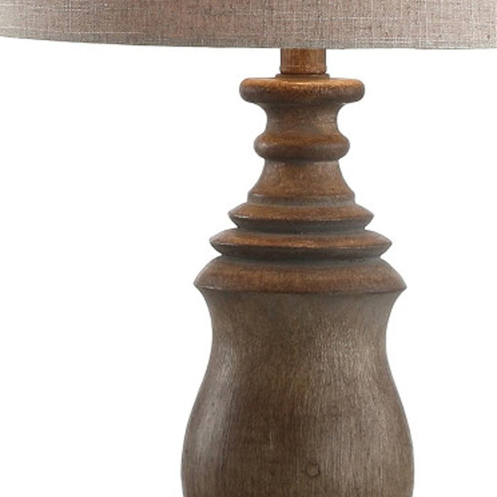 29" Brown Novelty Table Lamp With Globe Shade HomeRoots