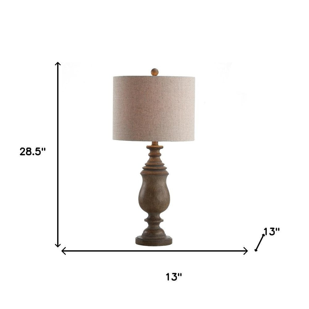 29" Brown Novelty Table Lamp With Globe Shade HomeRoots