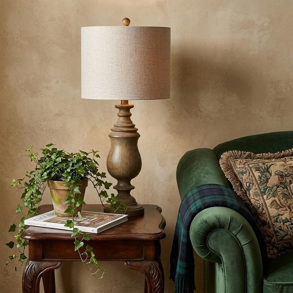 29" Brown Novelty Table Lamp With Globe Shade HomeRoots