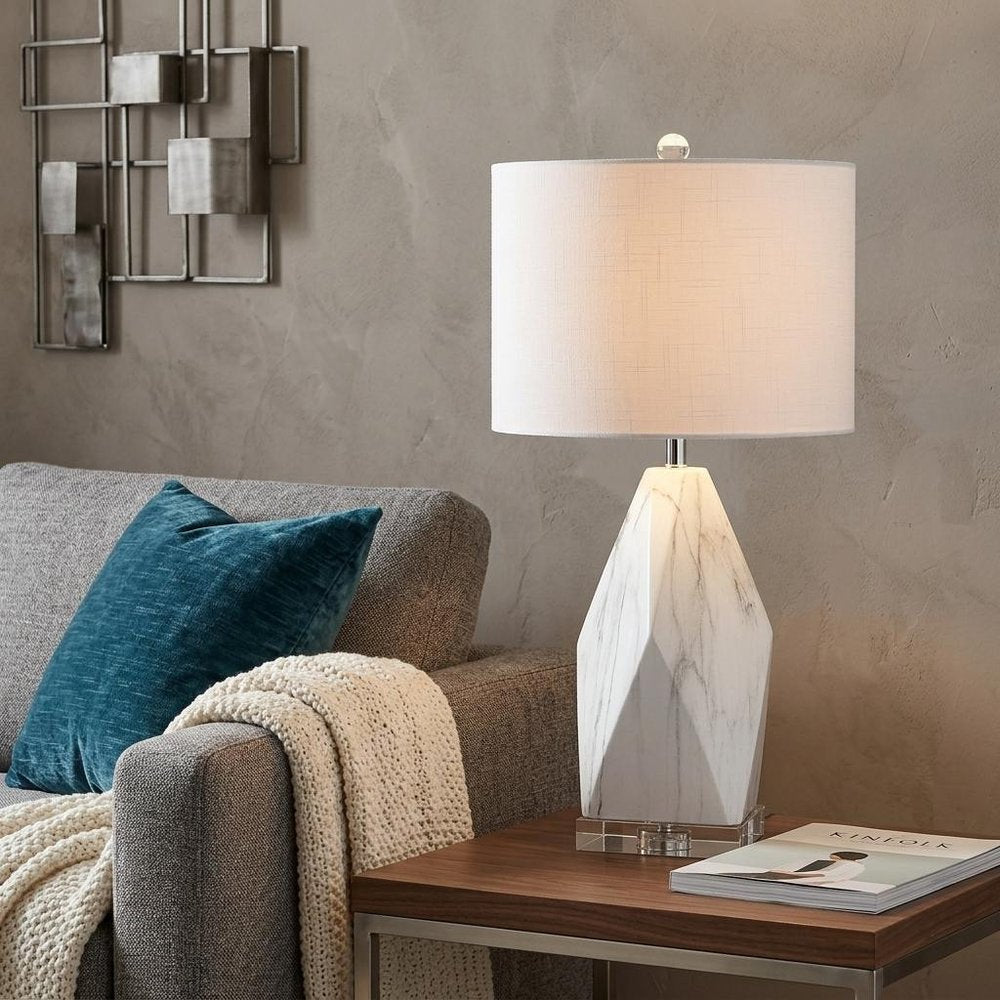 26" Clear Novelty Table Lamp With Drum Shade HomeRoots
