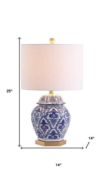 25" Gold Novelty Table Lamp With Drum Shade HomeRoots