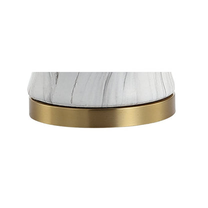 28" Gray White And Gold Urn Table Lamp With Empire Shade HomeRoots