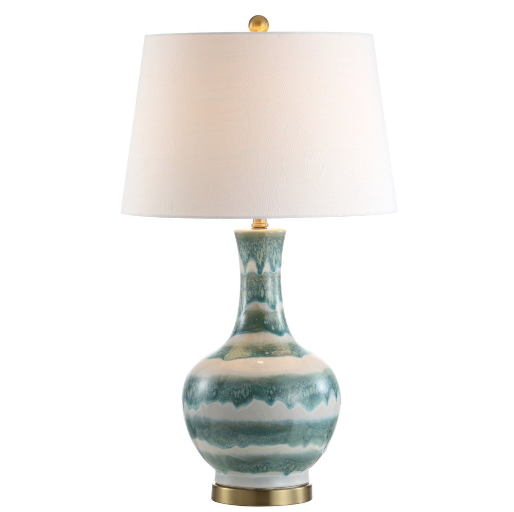 31" Gold Round Table Lamp With Globe Shade HomeRoots