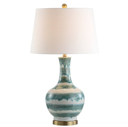 31" Gold Round Table Lamp With Globe Shade HomeRoots