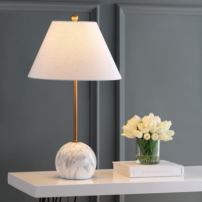 29" White Globe Table Lamp With Globe Shade HomeRoots