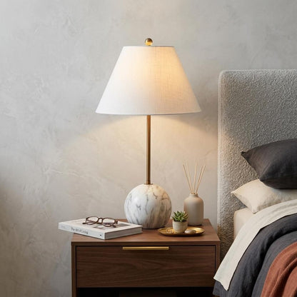 29" White Globe Table Lamp With Globe Shade HomeRoots