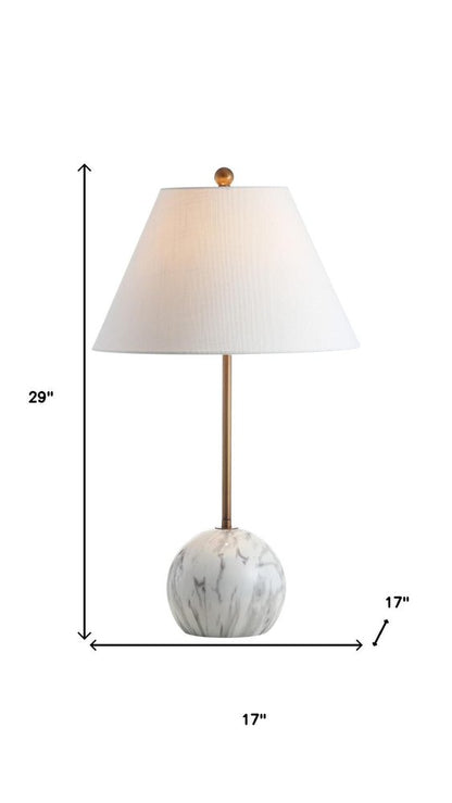 29" White Globe Table Lamp With Globe Shade HomeRoots