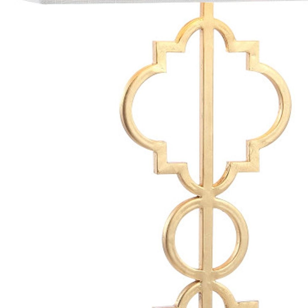 32" White Geometric Table Lamp With Shade — view 4