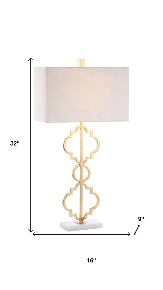 32" White Geometric Table Lamp With Shade — view 5