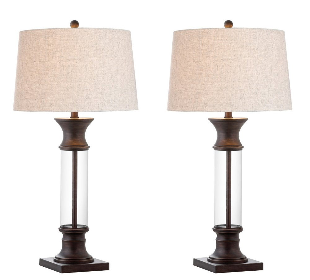 Set of Two 32" Bronze Novelty Table Lamps With Empire Shades — view 3