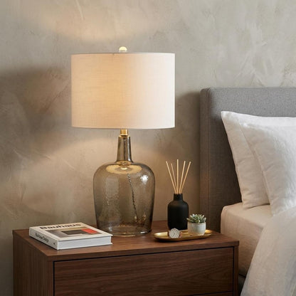 26" Clear Urn Table Lamp With Drum Shade HomeRoots